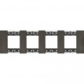 Plaque de finition Living Now Collection Les Noirs matière zamak 4x2 modules - finition Acier Space