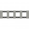 Plaque de finition Living Now Collection Les Noirs matière zamak 4x2 modules - finition Acier
