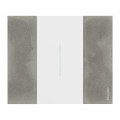 Plaque de finition Living Now Collection Les Blancs matière zamak 2 modules - finition Acier Moon
