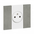 Plaque de finition Living Now Collection Les Blancs matière zamak 2 modules - finition Acier Moon