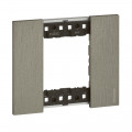 Plaque de finition Living Now Collection Les Noirs matière zamak 2 modules - finition Acier