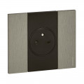 Plaque de finition Living Now Collection Les Noirs matière zamak 2 modules - finition Acier