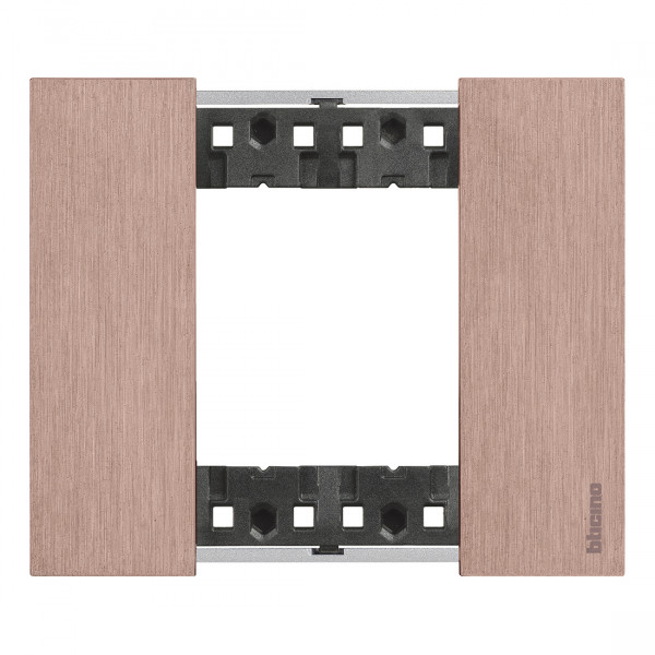 Plaque de finition Living Now Collection Les Sables matière zamak 2 modules - finition Cuivre