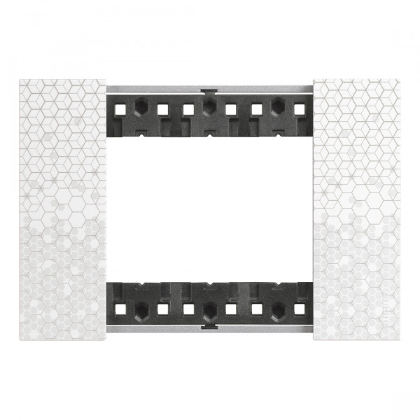 Plaque de finition Living Now Collection Les Blancs matière polymère 3 modules - finition Pixel