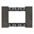Plaque de finition Living Now Collection Les Noirs matière zamak 3 modules - finition Acier Space