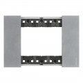 Plaque de finition Living Now Collection Les Blancs matière zamak 3 modules - finition Acier Moon
