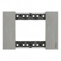 Plaque de finition Living Now Collection Les Noirs matière zamak 3 modules - finition Acier