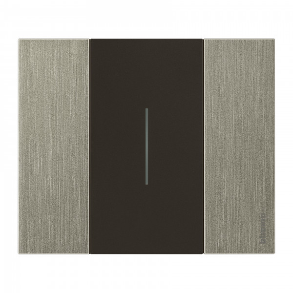 Enjoliveur Living Now pour commande d'éclairage standard ou lumineuse 2 modules - noir mat