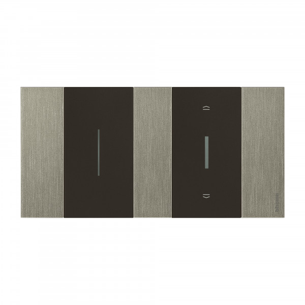 Enjoliveur Living Now pour commande d'éclairage standard ou lumineuse 2 modules - noir mat