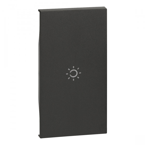 Enjoliveur Living Now avec pictogramme transparent rétroéclairable symbole lumière 2 modules - noir mat