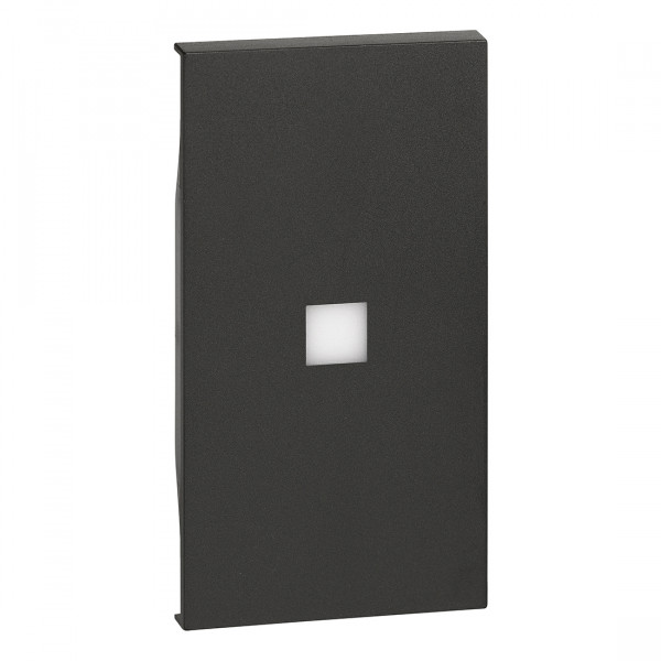 Enjoliveur Living Now pour commande d'éclairage avec voyant à forte intensité lumineuse 2 modules - noir mat
