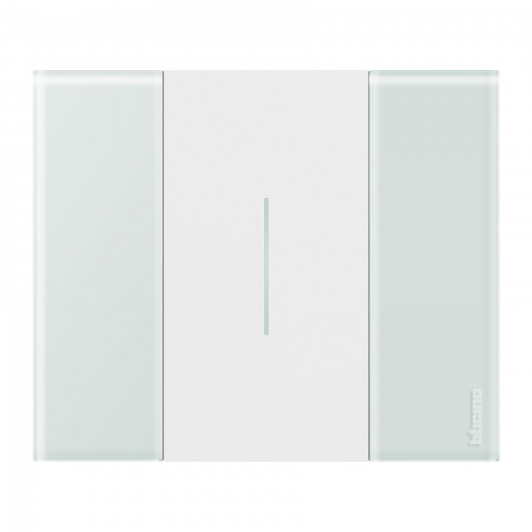 Enjoliveur Living Now pour commande d'éclairage standard ou lumineuse 2 modules - blanc