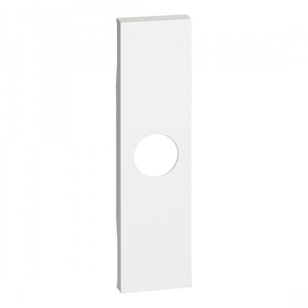 Enjoliveur Living Now BTicino Blanc – pour Prises TV Simple Mâle et Type F à Visser et Sortie de Fil Ø9mm – 1 Module