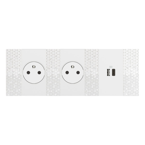 Enjoliveur Living Now pour prise de courant Surface 2 modules - blanc