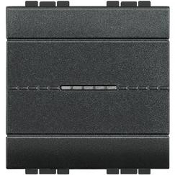 Poussoir anthracite Bticino Livinglight contact NO 10AX 250V 2 modules