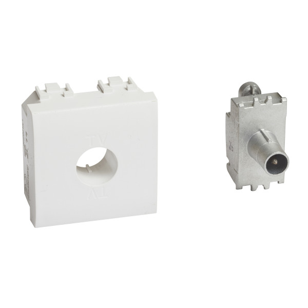 Prise télévision Bticino Livinglight Avec 3 enjoliveurs blanc, tech et anthracite 2 Modules