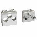 Prise TV-R-SAT Bticino LivingLight avec 3 enjoliveurs blanc, tech et Anthracite 2 modules