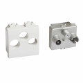 Prise TV-R-SAT Bticino LivingLight avec 3 enjoliveurs blanc, tech et Anthracite 2 modules