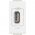 Module de charge USB simple Bticino Living Light 5V/230V 1,1A blanc 1 module