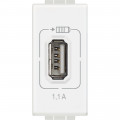 Prise chargeur USB blanc Bticino Livinglight 5V/230V 1,1A 1 module