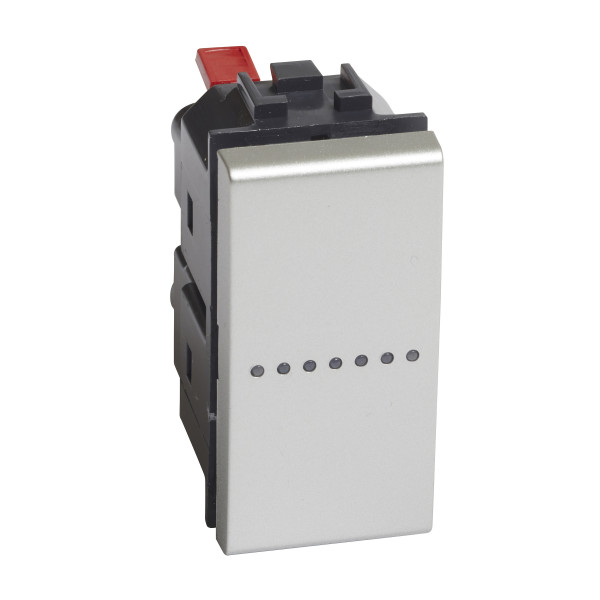 Poussoir tech Bticino Livinglight contact NO 10AX 250V 1 module
