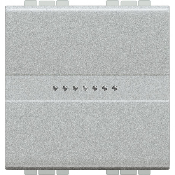 Poussoir Bticino Living Light contact NO 10A 250V~ à bornes automatiques - Tech - 2 modules