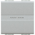 Poussoir Bticino Living Light contact NO 10A 250V~ à bornes automatiques - Tech - 2 modules