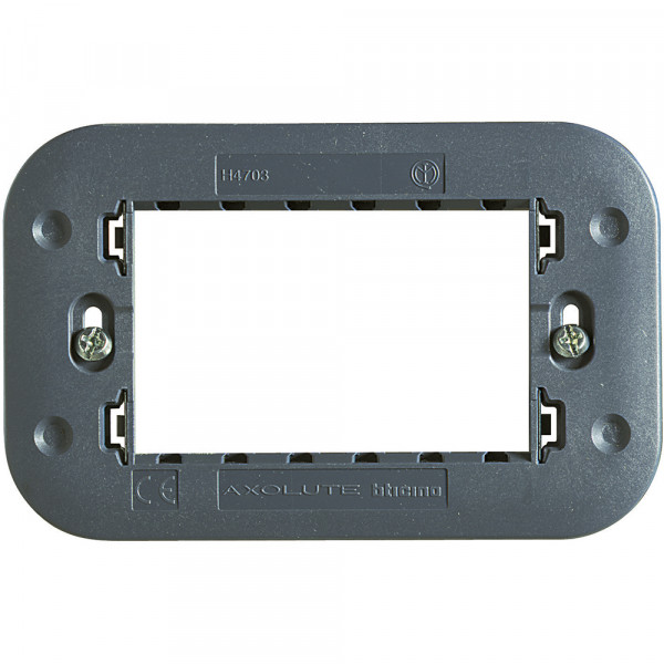 Support Axolute BTicino à Vis – pour Plaques Axolute – 3 Modules