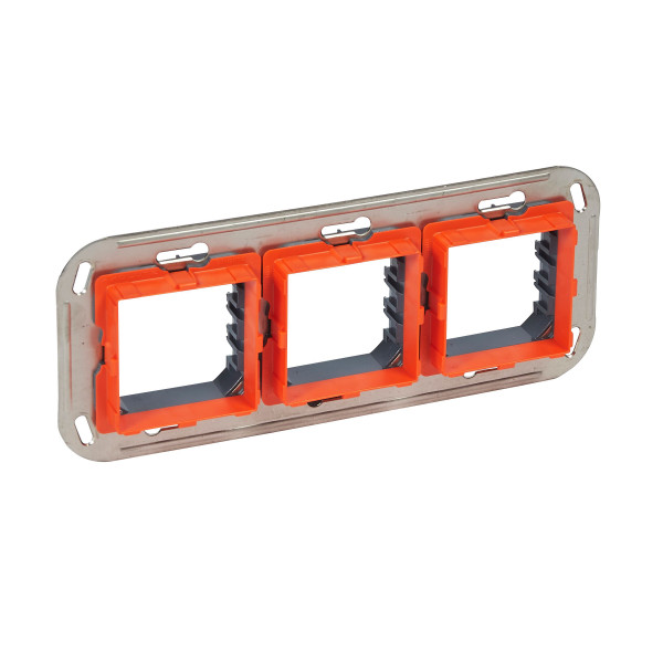 Support monobloc à vis Axolute Bticino 3 x 2 modules - entraxe 57 mm