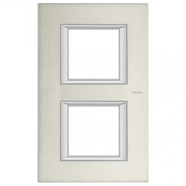 Plaque Axolute Bticino Aluminium naturel - 2 x 2 modules entraxe 71 V