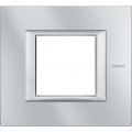 Plaque rectangulaire Bticino Axolute aluminium monochrome 2 modules alu