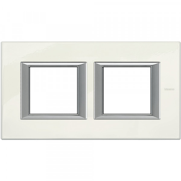 Plaque Axolute Bticino Blanc - 2 x 2 modules entraxe 71 H