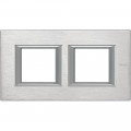 Plaque Axolute Bticino Chrome - 2 x 2 modules entraxe 71 H