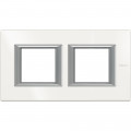 Plaque Axolute Bticino Aluminium blanc - 2 x 2 modules entraxe 71 H