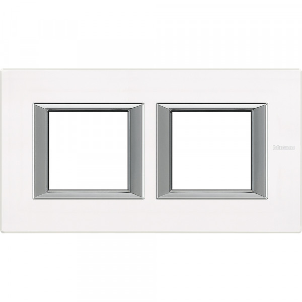 Plaque Axolute Bticino Verre Blanc - 2 x 2 modules entraxe 71 H