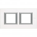 Plaque Axolute Bticino Verre Blanc - 2 x 2 modules entraxe 71 H