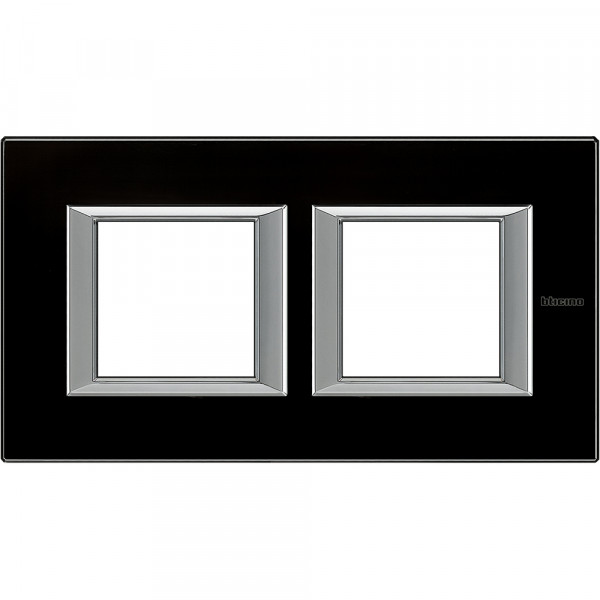 Plaque Axolute Bticino Nuit noire - 2 x 2 modules entraxe 71 H