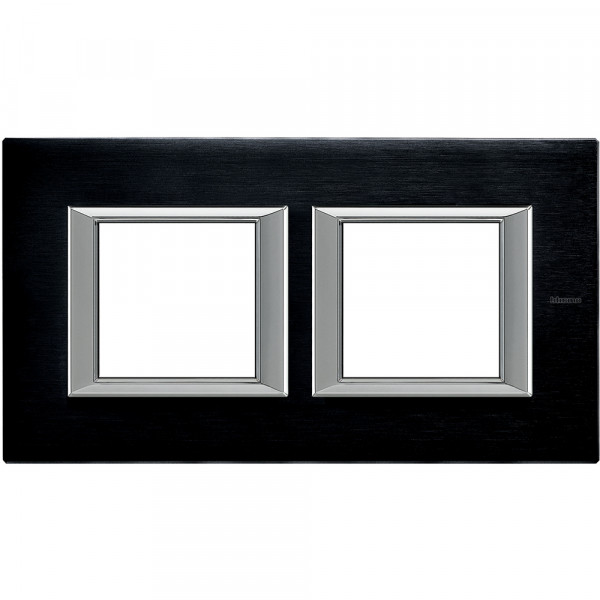 Plaque Axolute Bticino Anthracite - 2 x 2 modules entraxe 71 H