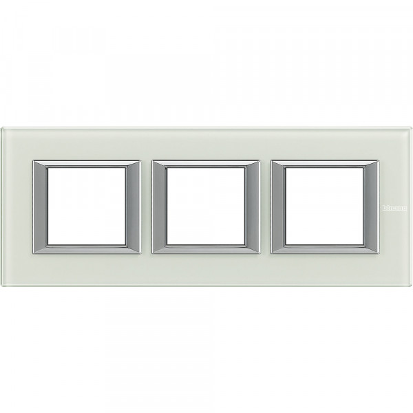 Plaque Axolute Bticino Whice - 3 x 2 modules entraxe 71 H