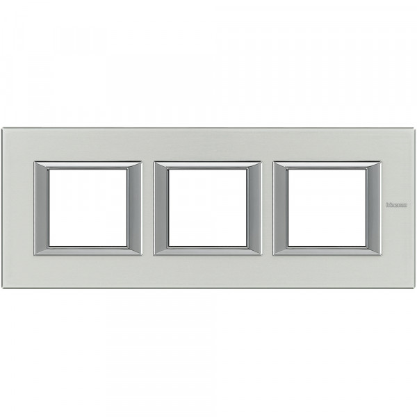 Plaque Axolute Bticino Aluminium - 3 x 2 modules entraxe 71 H