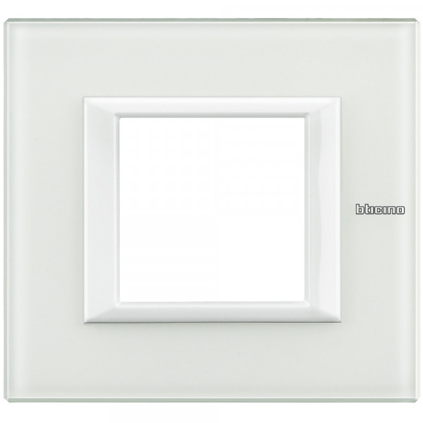 Plaque Axolute Bticino Verre Blanc - 2 modules