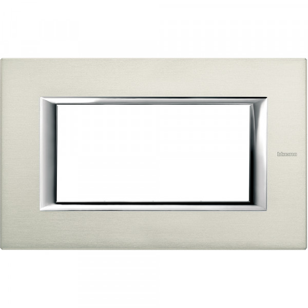 Plaque Axolute Bticino Aluminium naturel - 4 modules