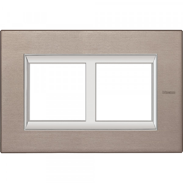 Plaque Axolute Bticino Titane - 2 x 2 modules entraxe 57 V