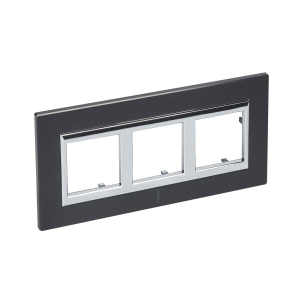 Plaque anthracite Bticino Axolute 3 postes 3x2 modules entraxe 57mm