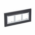 Plaque anthracite Bticino Axolute 3 postes 3x2 modules entraxe 57mm