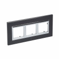 Plaque de Finition Rectangulaire Anthracite Entraxe 57 mm Axolute Bticino Cofrel – 3 x 2 Modules