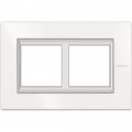 Plaque Axolute Bticino Aluminium Blanc - 2 x 2 modules entraxe 57 V