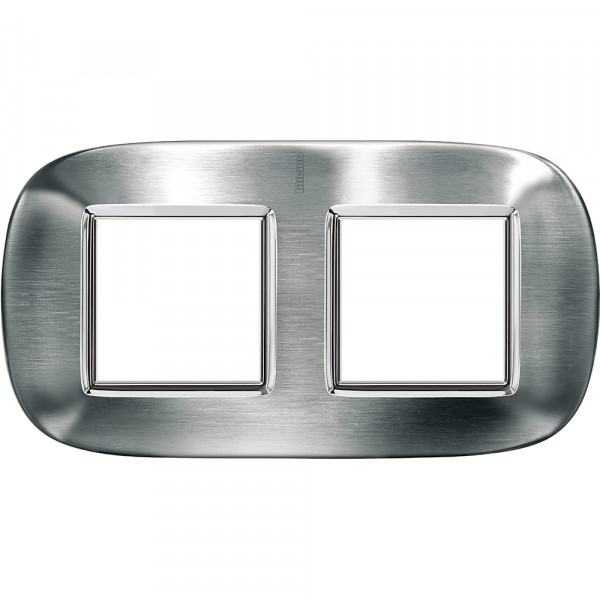 Plaque Axolute Bticino Acier brossé - 2 x 2 modules entraxe 71