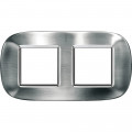 Plaque Axolute Bticino Acier brossé - 2 x 2 modules entraxe 71