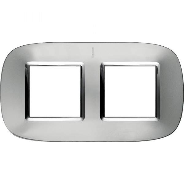 Plaque Axolute Bticino Aluminium - 2 x 2 modules entraxe 71